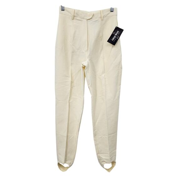 New Vintage Deadstock Ashleigh Morgan Stirrup Pants Size 8 White‎ Cream - Picture 1 of 8